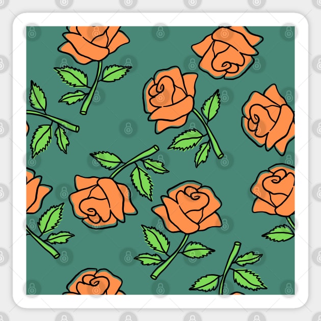 Orange Roses in Alexandrite Color Sticker by aybe7elf